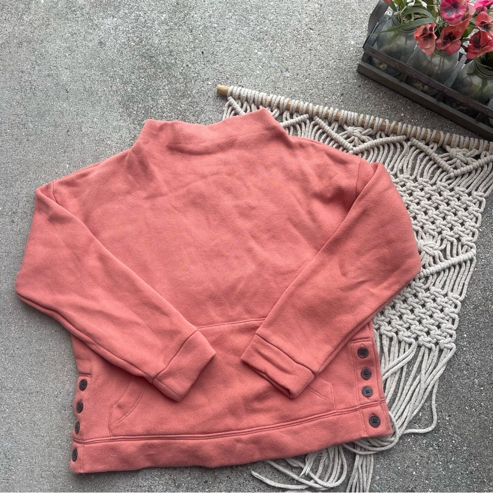 Madewell MWL Betterterry Mockneck Side-Button Sweatshirt Terracotta Size XS